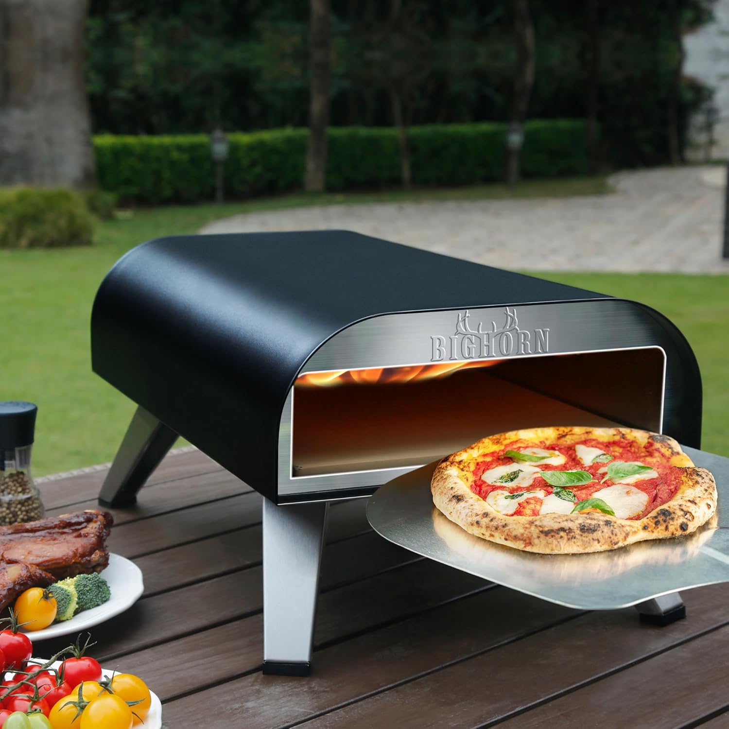 12" Portable Gas Pizza Oven, Black