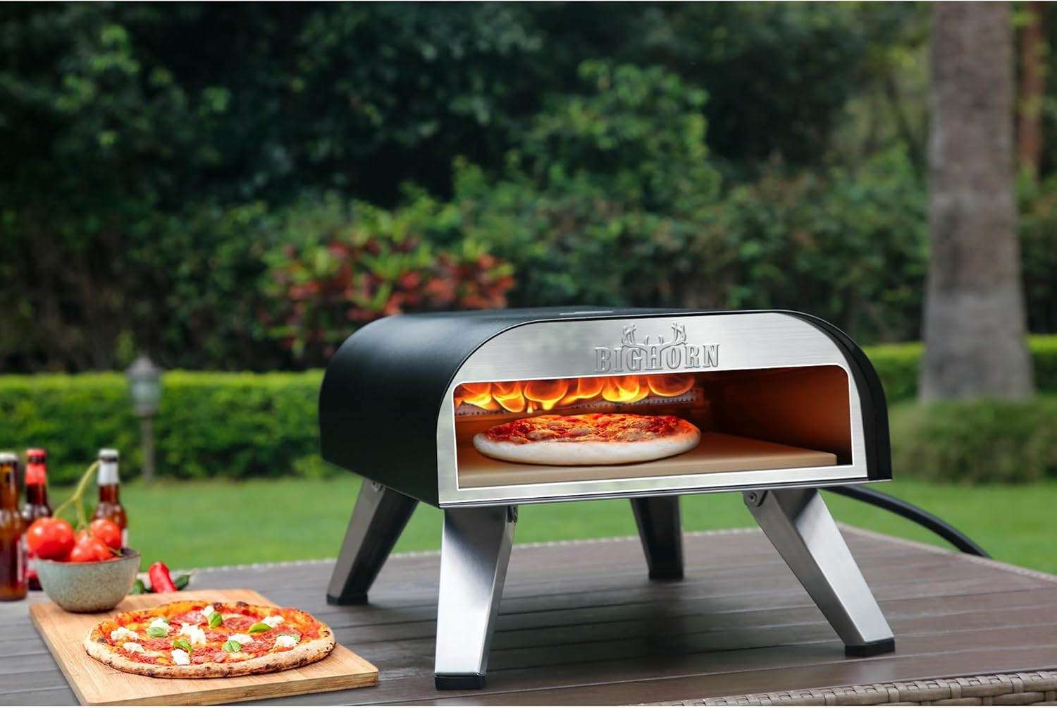 12" Portable Gas Pizza Oven, Black
